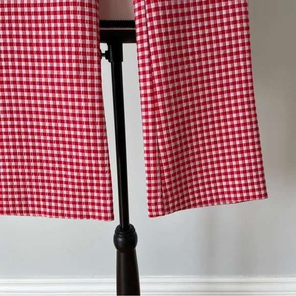 Zara new with tags gingham print mini flare trousers in a size medium - Picture 7 of 13